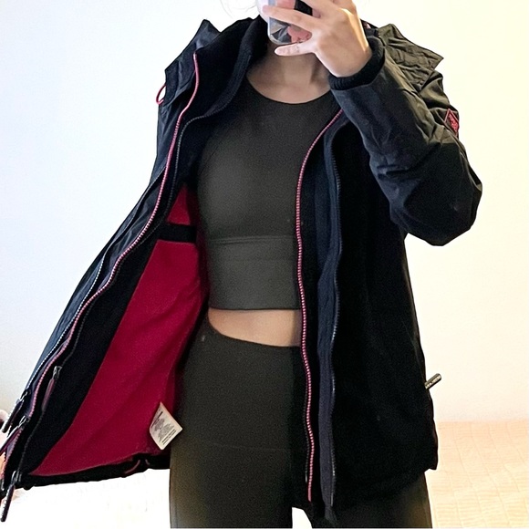 Superdry Jackets & Blazers - Superdry Black Pink Windcheater Women’s S